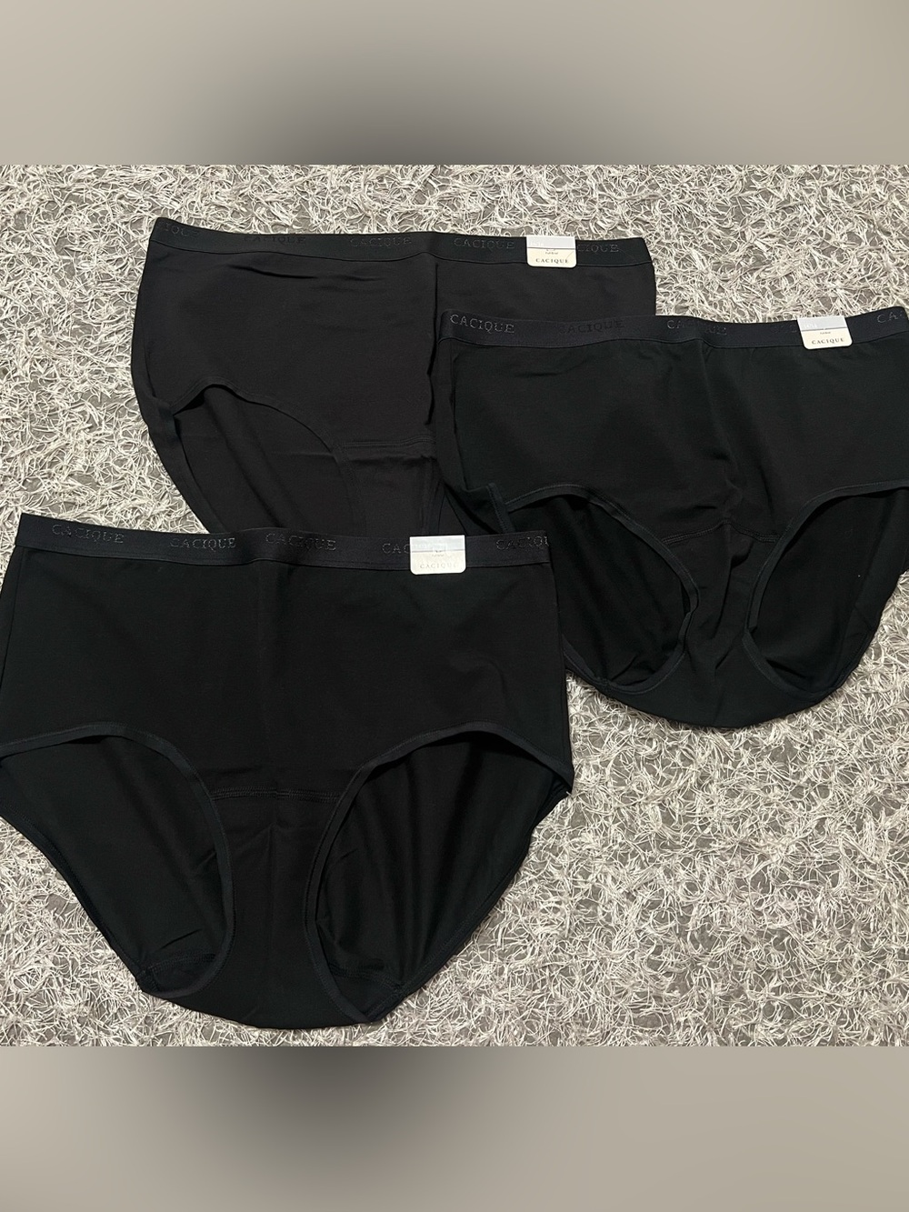 Pack of 3 Cacique Women's Full Coverage Briefs - Black 14/16